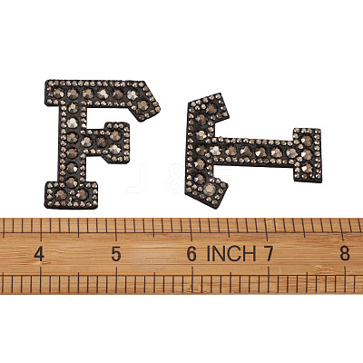 Alphabet Resin Rhinestone Patches DIY-TAC0005-45H-1