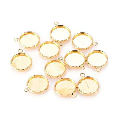 Brass Pendant Cabochon Settings X-KK-B534-D-G-1