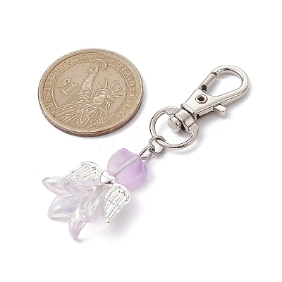 Angel Glass Pendant Decorations HJEW-JM01627-01-1