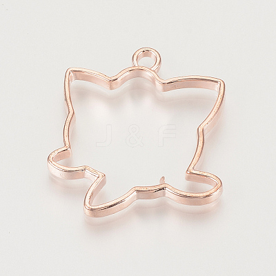 Alloy Open Back Bezel Pendants PALLOY-R098-07RG-1
