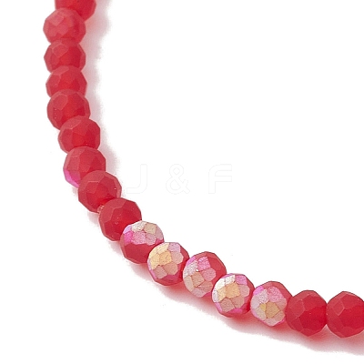 7Pcs 7 Styles Faceted Frosted Glass Beaded Stretch Bracelets for Women BJEW-JB10187-1