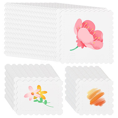 100Pcs 3 Styles Blank Watercolor Paper Blank Stamp DIY-GL0006-35-1