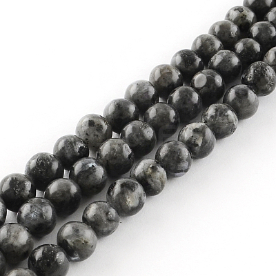Natural Larvikite Round Beads Strands G-R342-10mm-09-1