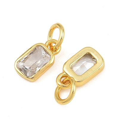 Brass Pave Cubic Zirconia Charms CU-CBA3D67-12G-03-1