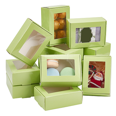 Rectangle Paper Folding Shipping Box with Window CON-WH0099-25A-1