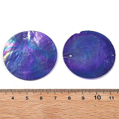 Spray Painted Natural Capiz Shell Pendants SSHEL-Z002-01D-1