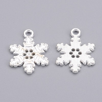 Tibetan Style Alloy Snowflake Pendants TIBEP-EA115Y-S-FF-1