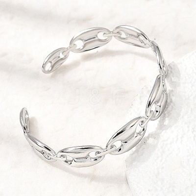 304 Stainless Steel Mariner Chain Cuff Bangles for Women SA-CBA82C8-07P-1