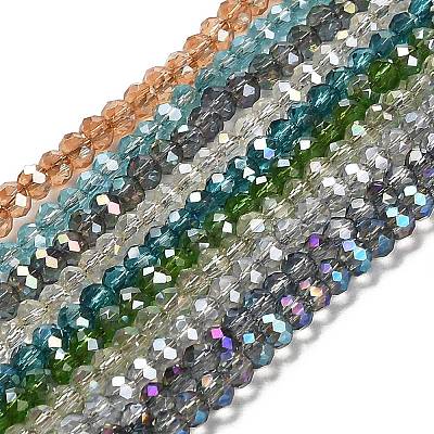 Electroplate Glass Faceted Rondelle Beads Strands EGLA-D020-3x2mm-M-1