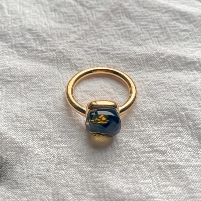 Square 304 Stainless Steel with Glass Finger Rings FS-WG8AAFA-29-1