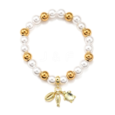 Brass Stretch Bracelets BJEW-C098-07C-1