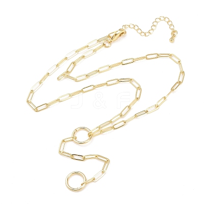Brass Paperclip Chain Y Lariat Necklaces NJEW-H087-06F-G-1