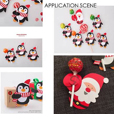 Christmas Theme Santa Claus Shape Paper Candy Lollipops Cards CDIS-I003-03-1