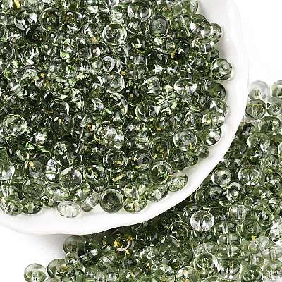Spray Painted Transparent Glass Seed Beads SEED-T007-05B-1