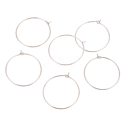 Ion Plating(IP) 316L Surgical Stainless Steel Hoop Earring Findings STAS-G130-03RG-30MM-1