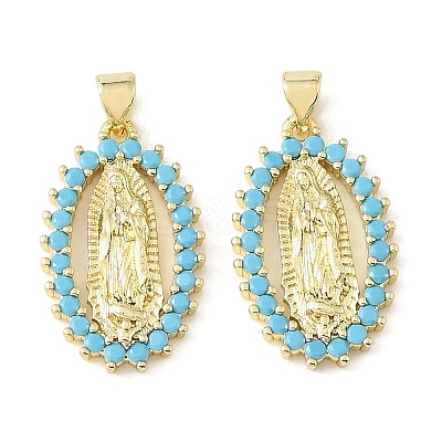 Brass Micro Pave Sky Blue Cubic Zirconia Pendants CU-CBA6938-11G-02-1