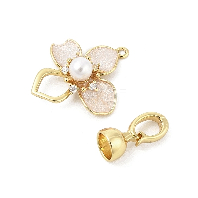 Brass Enamel Fold Over Clasps LS-KK-U059-05G-1