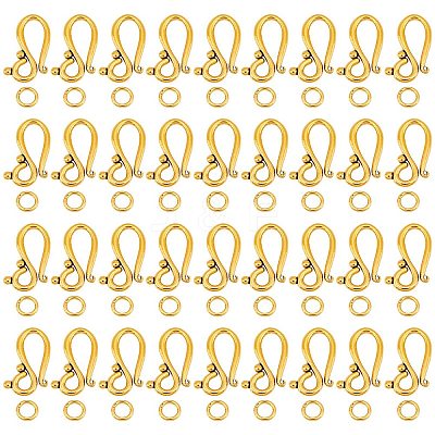 100Pcs Tibetan Style Hook and Eye Clasps FIND-GO0003-01AG-1
