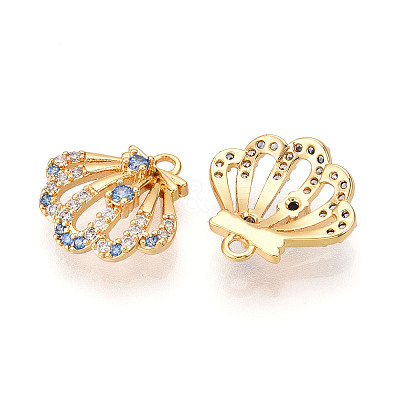 Brass Micro Pave Cubic Zirconia Charms KK-N261-102G-1