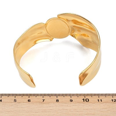 304 Stainless Steel Cuff Bangles for Women BJEW-V009-01G-1