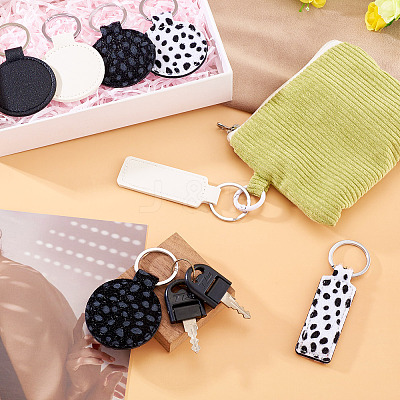 16Pcs 8 Styles PU Leather Keychain KEYC-TA0001-39-1