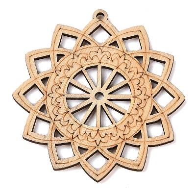 Hollow Wood Big Pendants WOCR-PW0003-82-15-1