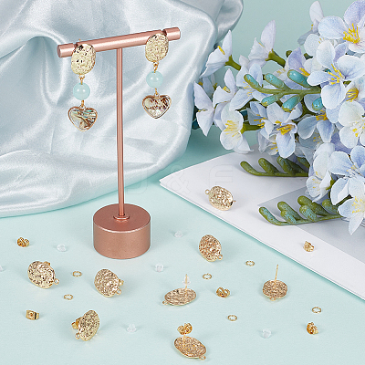 10Pcs Rack Plating Brass Stud Earring Findings KK-CN0003-34-1