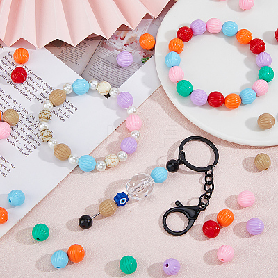 70Pcs 7 Colors Acrylic Beads FIND-DC0006-33-1