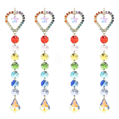 Glass Teardrop Pendant Decorations HJEW-JM01112-04-1