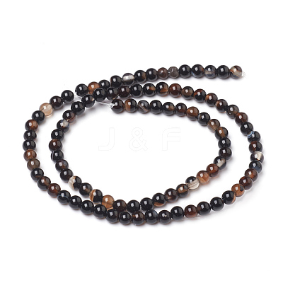Natural Black Agate Beads Strands G-L555-04-4mm-1