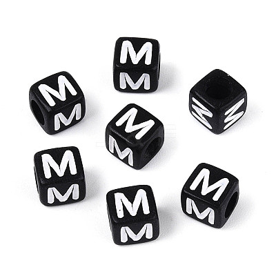 Initial Acrylic Horizontal Hole Beads OACR-ZX006-35M-1