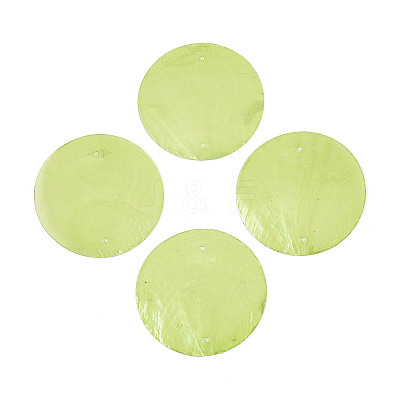 Spray Painted Natural Capiz Shell Connector Charms SSHEL-N039-03-01C-1