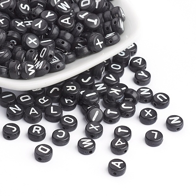 Acrylic Horizontal Hole Letter Beads X-OACR-E001-17-1