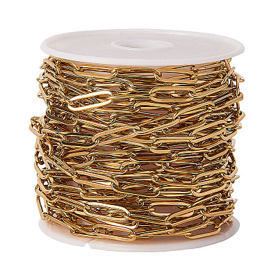 304 Stainless Steel Paperclip Chains CHS-CJ0001-02G-1