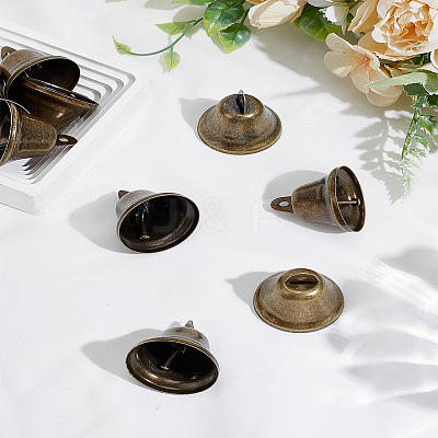 12Pcs Iron Bell Pendants IFIN-LP0001-36-1