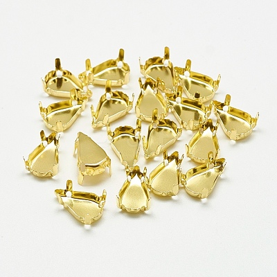 201 Stainless Steel Sew on Prong Settings STAS-T032-07G-6x10mm-1