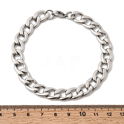 201 Stainless Steel Curb Chain Bracelets for Men STAS-T077-22B-02P-1