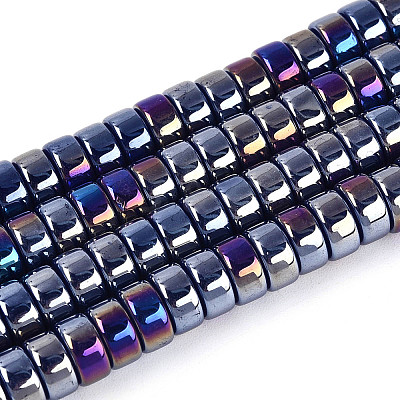 AB Color Plated Opaque Glass Beads Strands LS-GLAA-T026-3x6mm-P09-1