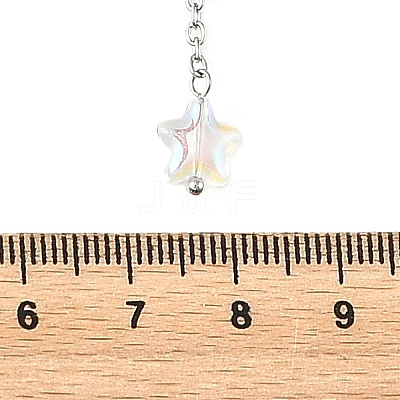 304 Stainless Steel & Glass Pendant Necklaces NJEW-TA00252-1