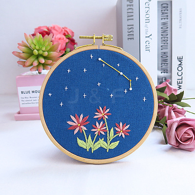 Flower & Constellation Pattern 3D Bead Embroidery Starter Kits DIY-P077-081-1