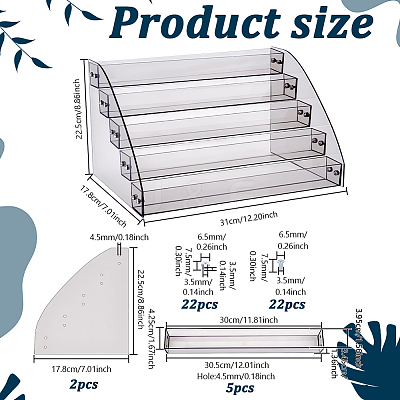 5-Tier Acrylic Display Risers for Jewelry ODIS-WH0030-175B-02-1