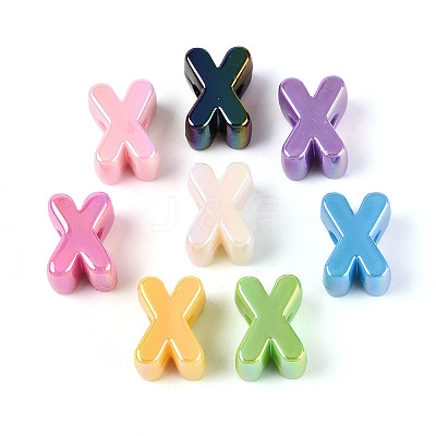 UV Plating Opaque Acrylic European Beads OACR-M027-03X-1