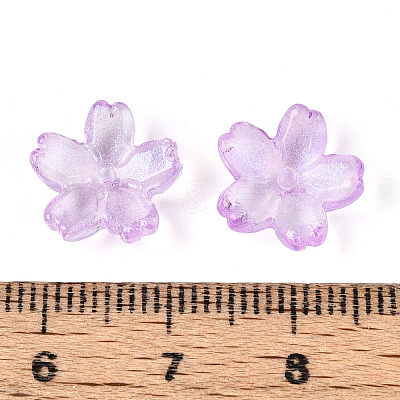 Baking Paint Transparent Glass Bead Caps DGLA-N014-06A-05-1