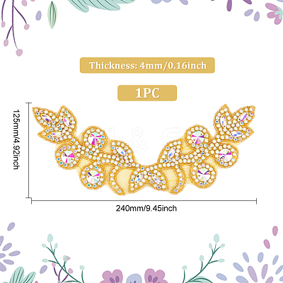 Flower Pattern Rhinstone Appliques AJEW-FG0002-40A-1