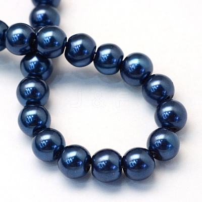 Baking Paint Pearlized Glass Pearl Round Bead Strands HY-Q003-6mm-15-1
