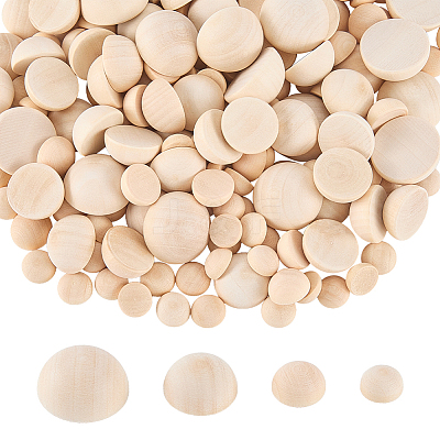 300Pcs Wood Cabochons WOOD-ME0001-24-1