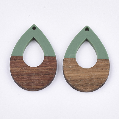 Resin & Walnut Wood Pendants X-RESI-S358-94C-1
