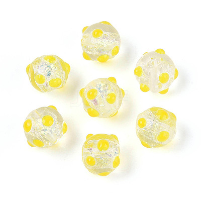 Handmade Foil Lampwork Beads Strands FOIL-T008-02G-1