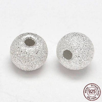 Round 925 Sterling Silver Textured Beads LS-STER-F012-23B-1