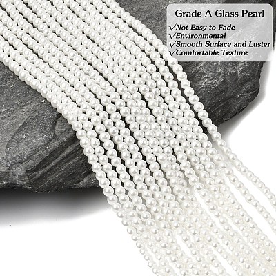 Eco-Friendly Dyed Glass Pearl Round Beads Strands HY-A002-3mm-RB001-1